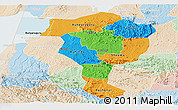 Political Panoramic Map of Bushenyi, lighten