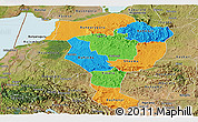 Political Panoramic Map of Bushenyi, satellite outside