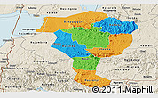 Political Panoramic Map of Bushenyi, shaded relief outside