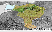 Satellite Panoramic Map of Bushenyi, desaturated