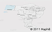 Silver Style Panoramic Map of Bushenyi, single color outside
