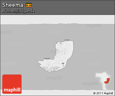Gray 3D Map of Sheema, single color outside