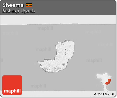 Gray 3D Map of Sheema, single color outside