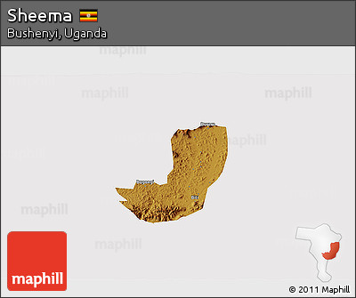 Physical 3D Map of Sheema, cropped outside