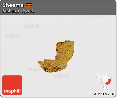 Physical 3D Map of Sheema, cropped outside