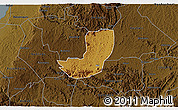 Physical 3D Map of Sheema, darken