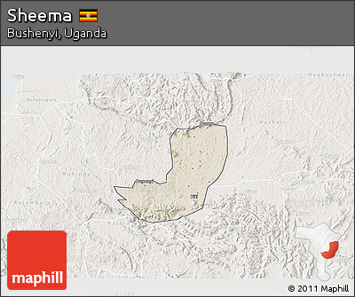 Shaded Relief 3D Map of Sheema, lighten