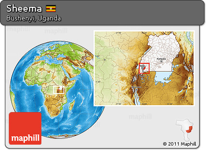Physical Location Map of Sheema, highlighted country, highlighted parent region
