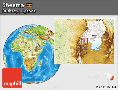 Physical Location Map of Sheema, highlighted country, highlighted parent region