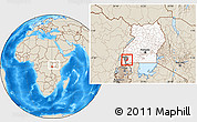 Shaded Relief Location Map of Sheema, highlighted country, highlighted parent region, within the entire country