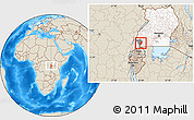 Shaded Relief Location Map of Sheema, highlighted country, highlighted parent region