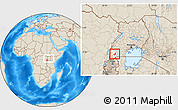 Shaded Relief Location Map of Sheema, highlighted parent region, within the entire country