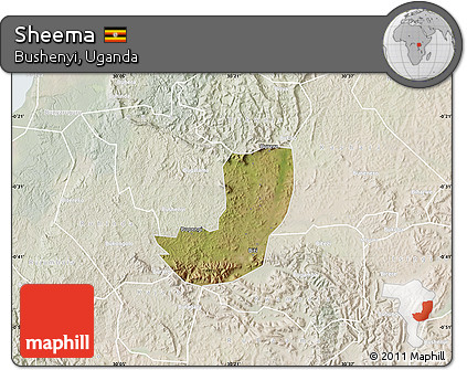 Satellite Map of Sheema, lighten