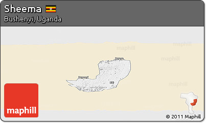 Classic Style Panoramic Map of Sheema, single color outside