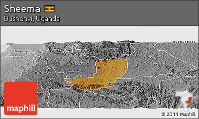 Physical Panoramic Map of Sheema, desaturated