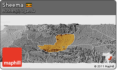 Physical Panoramic Map of Sheema, desaturated