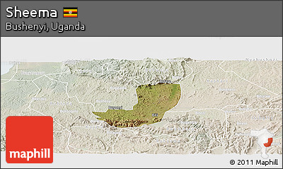 Satellite Panoramic Map of Sheema, lighten