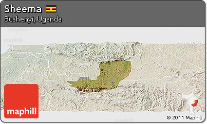 Satellite Panoramic Map of Sheema, lighten