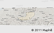 Shaded Relief Panoramic Map of Sheema, semi-desaturated