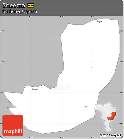 Gray Simple Map of Sheema, single color outside