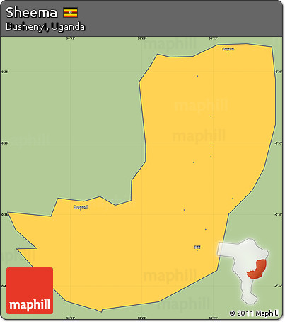 Savanna Style Simple Map of Sheema, cropped outside