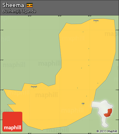 Savanna Style Simple Map of Sheema, single color outside