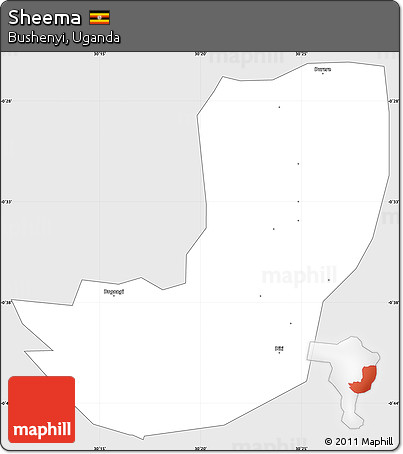 Silver Style Simple Map of Sheema, single color outside