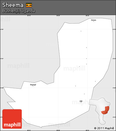 Silver Style Simple Map of Sheema, single color outside