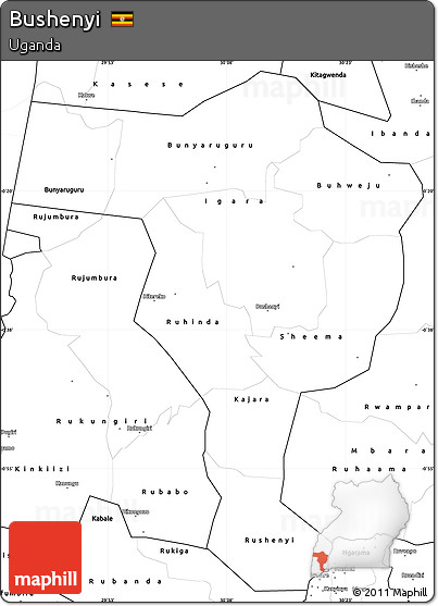 Blank Simple Map of Bushenyi