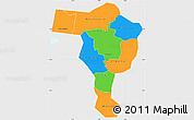 Political Simple Map of Bushenyi, single color outside