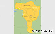 Savanna Style Simple Map of Bushenyi, single color outside
