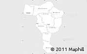 Silver Style Simple Map of Bushenyi, single color outside