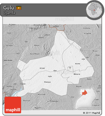 Gray 3D Map of Gulu
