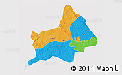 Political 3D Map of Gulu, cropped outside