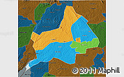 Political 3D Map of Gulu, darken