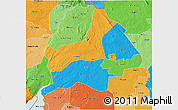 Political 3D Map of Gulu, political shades outside