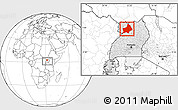 Blank Location Map of Gulu, highlighted country, within the entire country