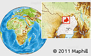 Physical Location Map of Gulu, highlighted country