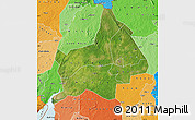 Satellite Map of Gulu, political shades outside