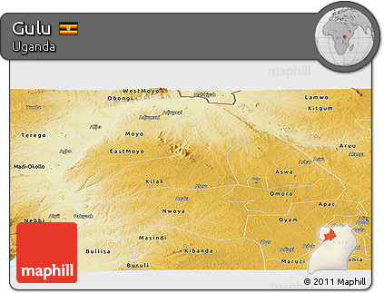 Physical Panoramic Map of Gulu