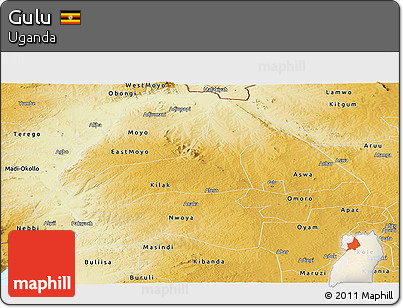 Physical Panoramic Map of Gulu