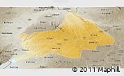 Physical Panoramic Map of Gulu, semi-desaturated