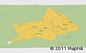 Savanna Style Panoramic Map of Gulu, single color outside