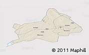Shaded Relief Panoramic Map of Gulu, cropped outside