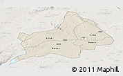 Shaded Relief Panoramic Map of Gulu, lighten