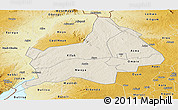 Shaded Relief Panoramic Map of Gulu, physical outside