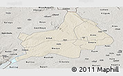 Shaded Relief Panoramic Map of Gulu, semi-desaturated