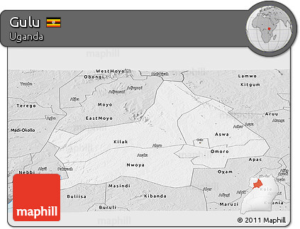 Silver Style Panoramic Map of Gulu