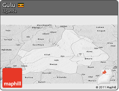 Silver Style Panoramic Map of Gulu