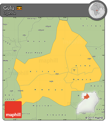 Savanna Style Simple Map of Gulu